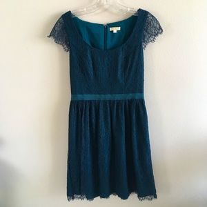 Shoshanna teal lace cocktail dress, 0